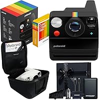 Vista 41 de Polaroid Now+ 3rd Generation Bluetooth i-Type Instant Camera with 16 Color Film Photos, Black App Controlled with Signature Series Case Bundle