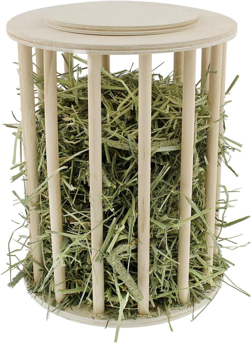 Rural365 Rabbit Hay Feeder Rack for Small Animals, 7.6in Round - Bunny Feeder, Guinea Pig Food Bowl, Chinchilla Hay Bin