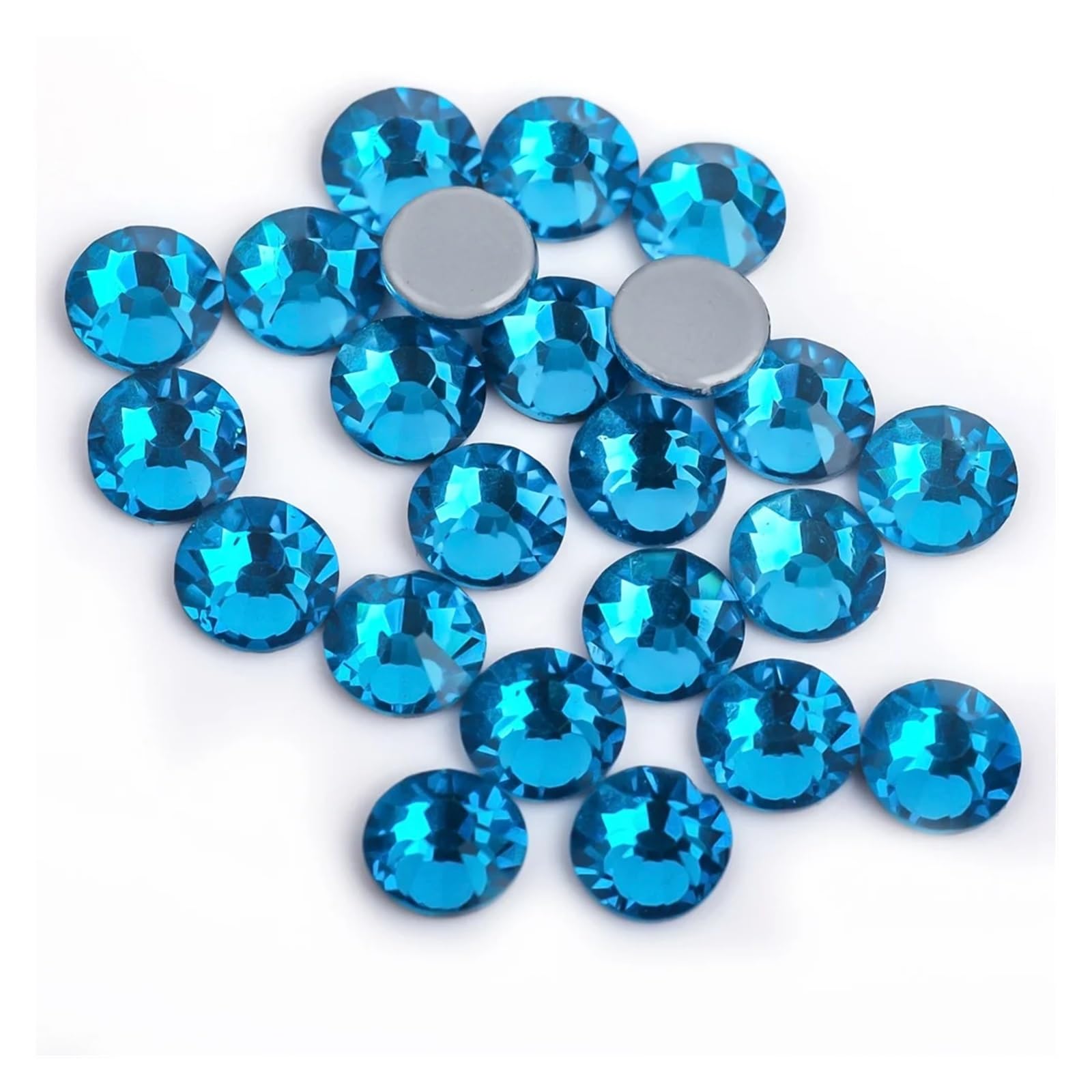 Strass thermocollants couture cristal volcan vert Blue Zircon mix tailles vêtements