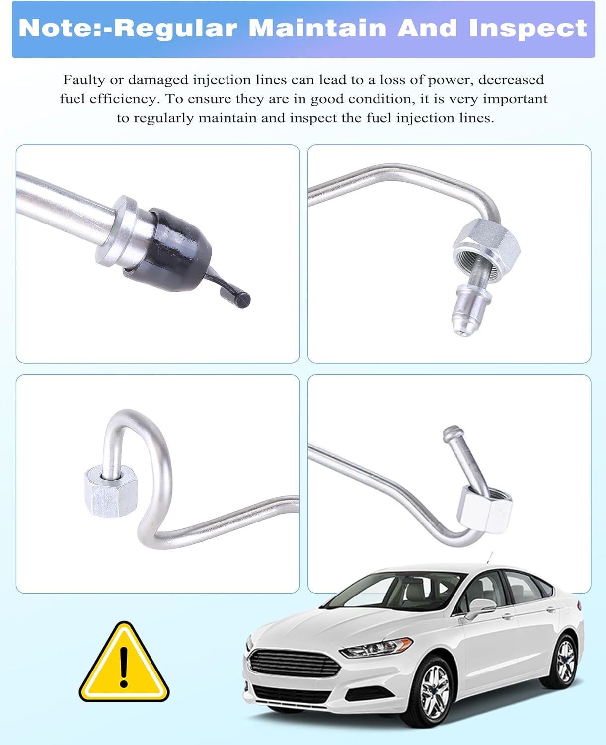 9Pcs Fuel Injection Lines Compatible with Cummins 2014-2019 Dodge Ram 1500 Grand Cherokee V6 3.0L EcoDiesel Engines Diesel Fuel Injector Hard Line Diesel Assemble Replace 68334956AA