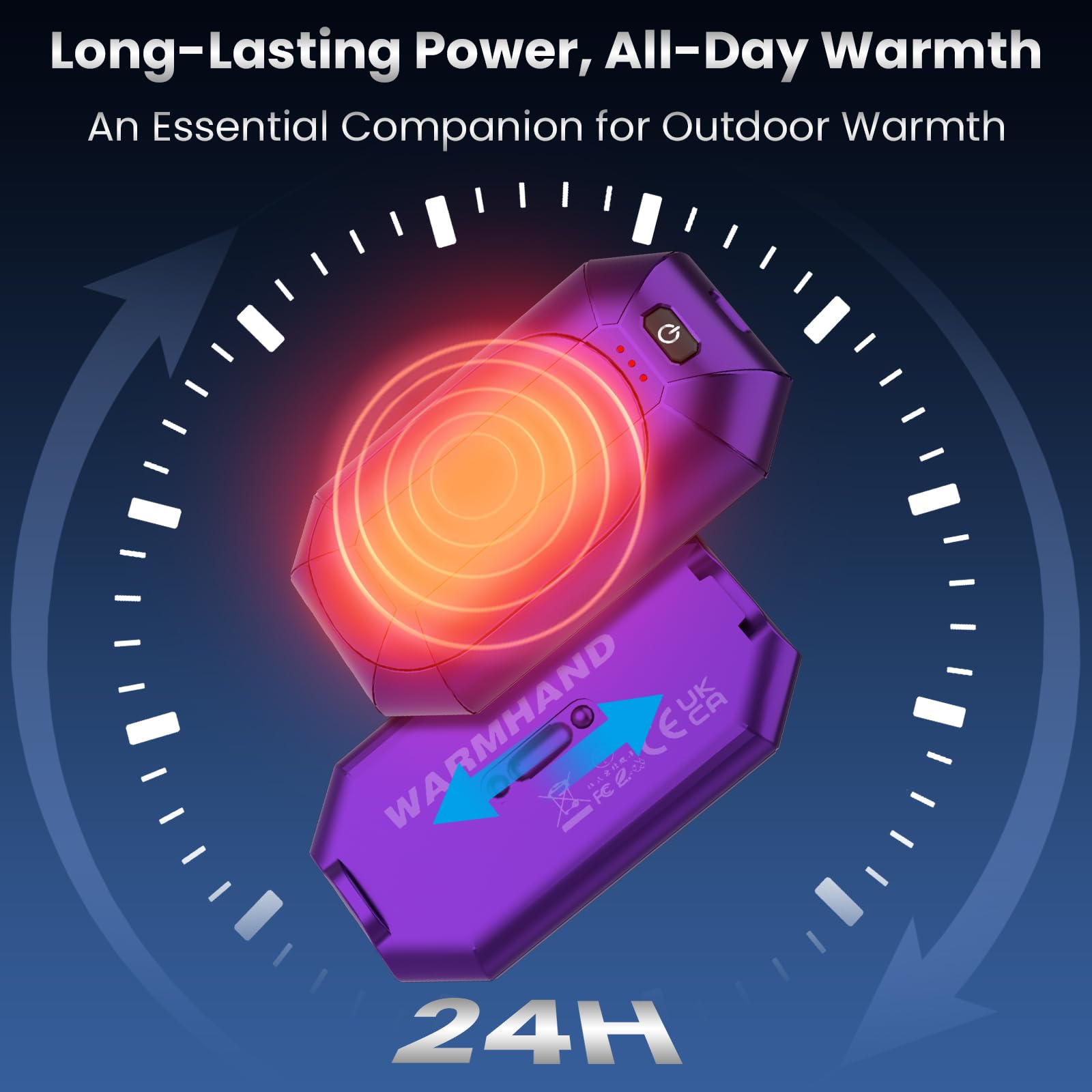 WARMHAND Scaldamani AI ricaricabili, confezione da 2, scaldamani elettrici portatili, riutilizzabili, con chip AI, per attività all'aperto, golf, caccia, campeggio, regali invernali caldi per uomini,