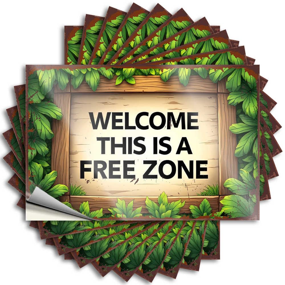 Welcome to The Free Zone: Nature's Gateway Bookish Fall Decor Outdoor - Funny Sticker Tumbler Removable Vinyl Decal(6X9CM)