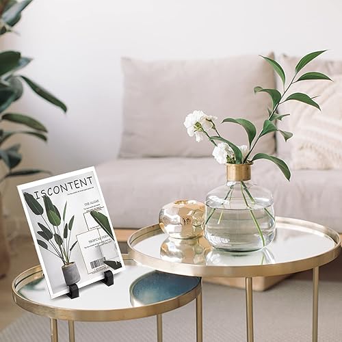 Miniatura 3 de PH PandaHall 20 soportes de caballete de plástico para marco de fotos, soporte de placa transparente negro, caballete de exhibición de imágenes para