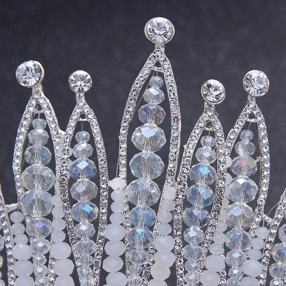 Tiara, stop strasu, biżuteria na głowę dla panny młodej, błyszcząca, srebrna, ręcznie robiona perły, prosta moda, ślubna ozdoba do włosów, opaska na czoło w stylu vintage, prezent