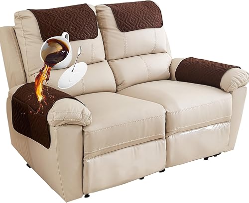 Miniatura 11 de Funda para Reposabrazos de Sofá, Funda para Reposacabezas de Silla Reclinable, Funda de Sillón con Bolsillos, Protector Acolchado Antideslizante de