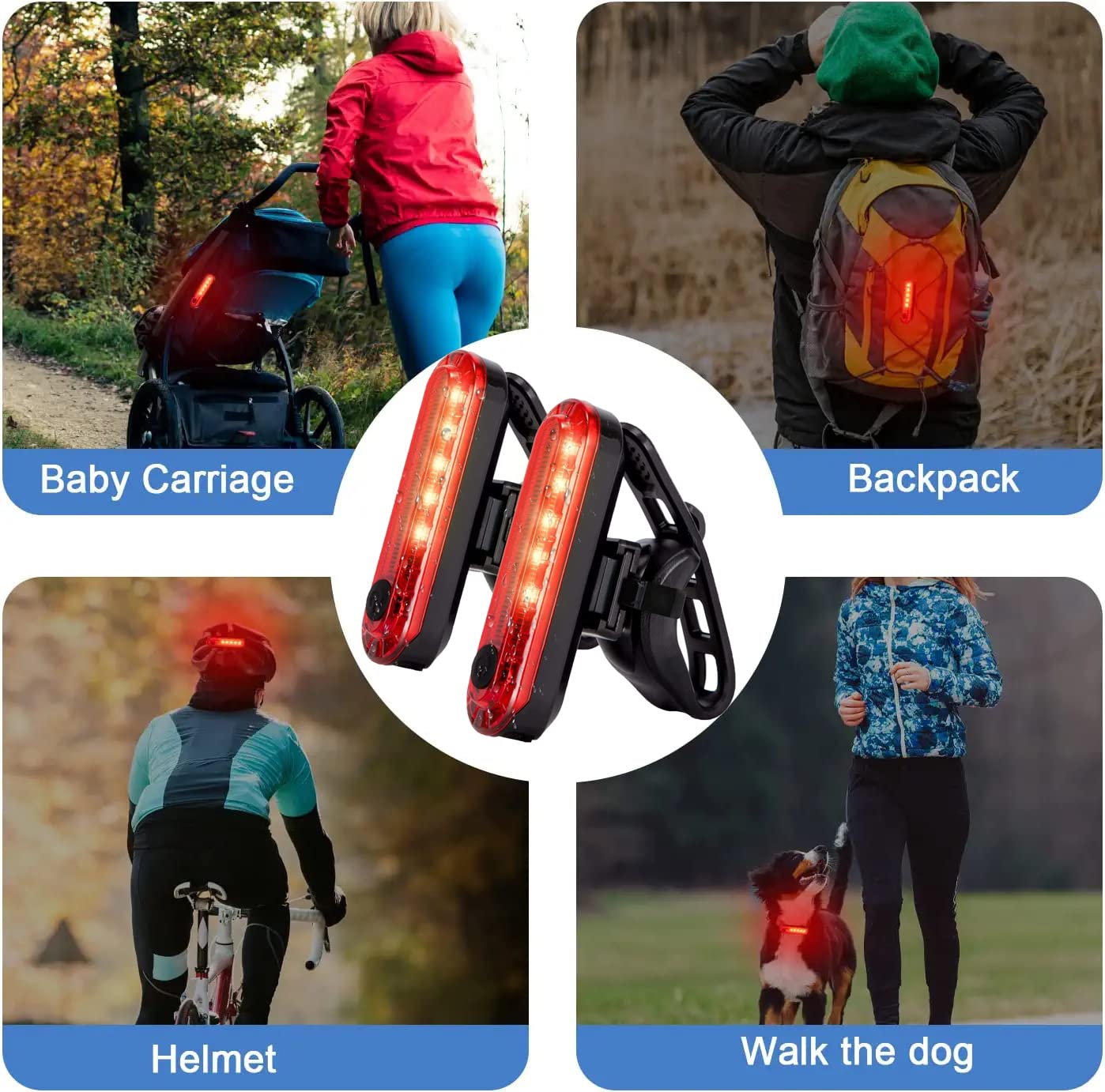 Nestling Luce Posteriore Bici USB Ricaricabile, luci Fanali Posteriori per Biciclette LED, IPX4 Impermeabile con 4 modalità,2 PCS Fanale Posteriore Sicuro - per Bici da Strada e Mountain Bike