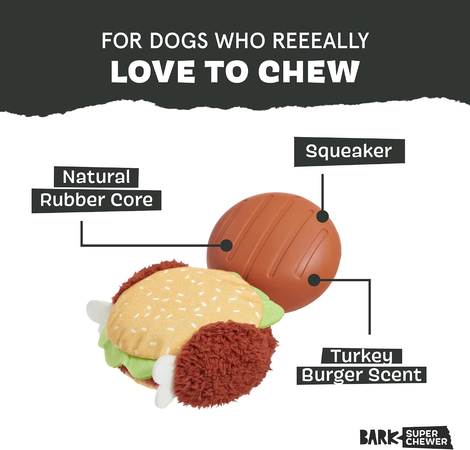 BarkBox Turkey Barker Dog Toy - Large | for Aggressive Chewers, Turkey-Scented Rip & Reveal Toy for Engaging and Durable Playtime