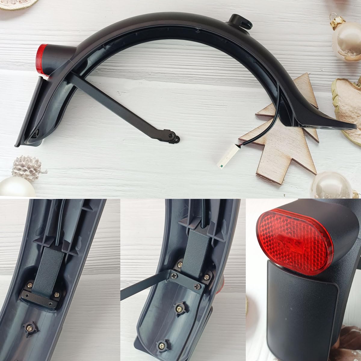 Guardabarros Trasero para Xiaomi Electric Scooter 3 Mijia M365 Pro 2 con Soporte Metálico