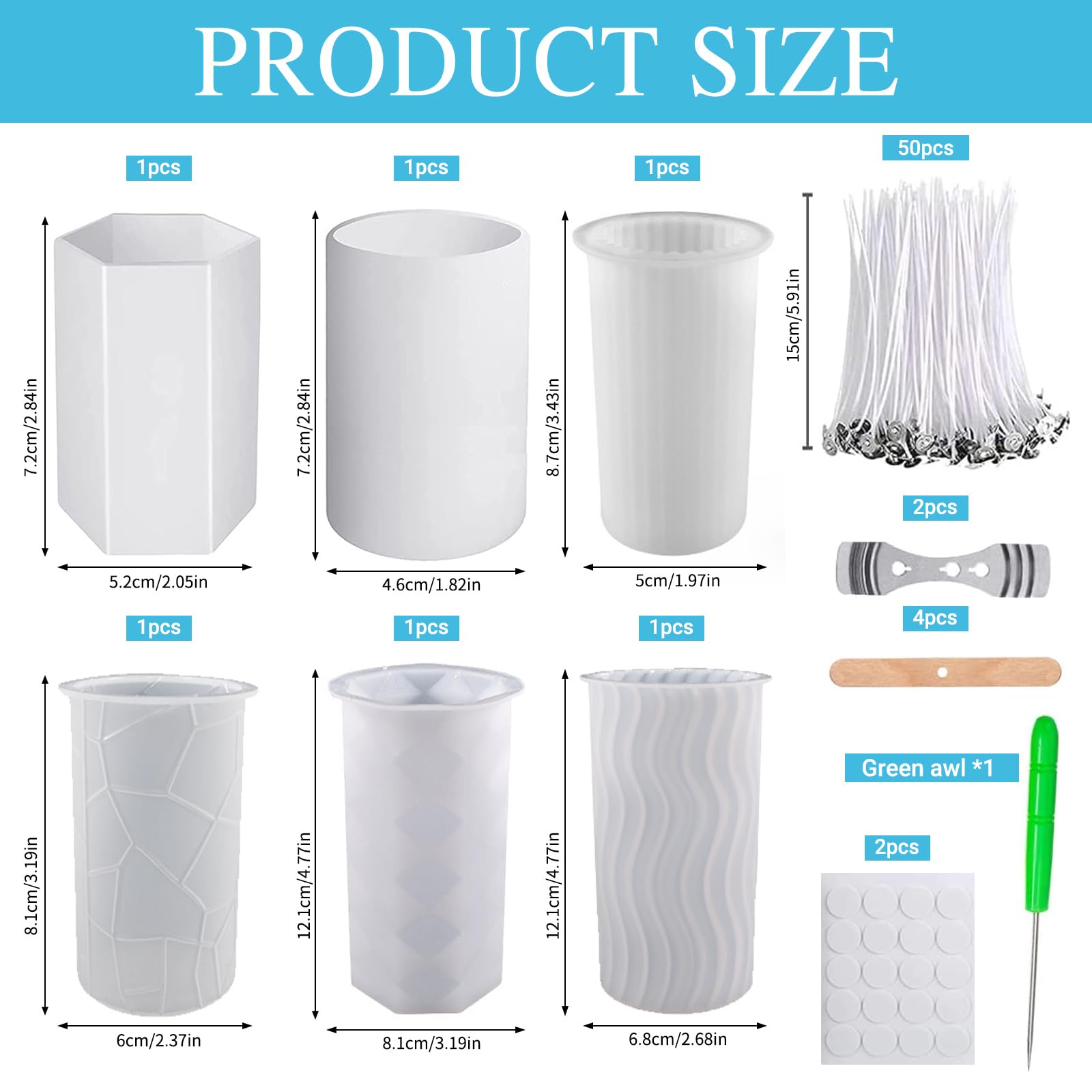 Stampi Silicone per Candele,6 pezzi stampo silicone candele,Stampi In Silicone Per Candele Natale Set,Usato per Decorazione Fai da Te,Sapone Fatto A Mano, Candele Profumate