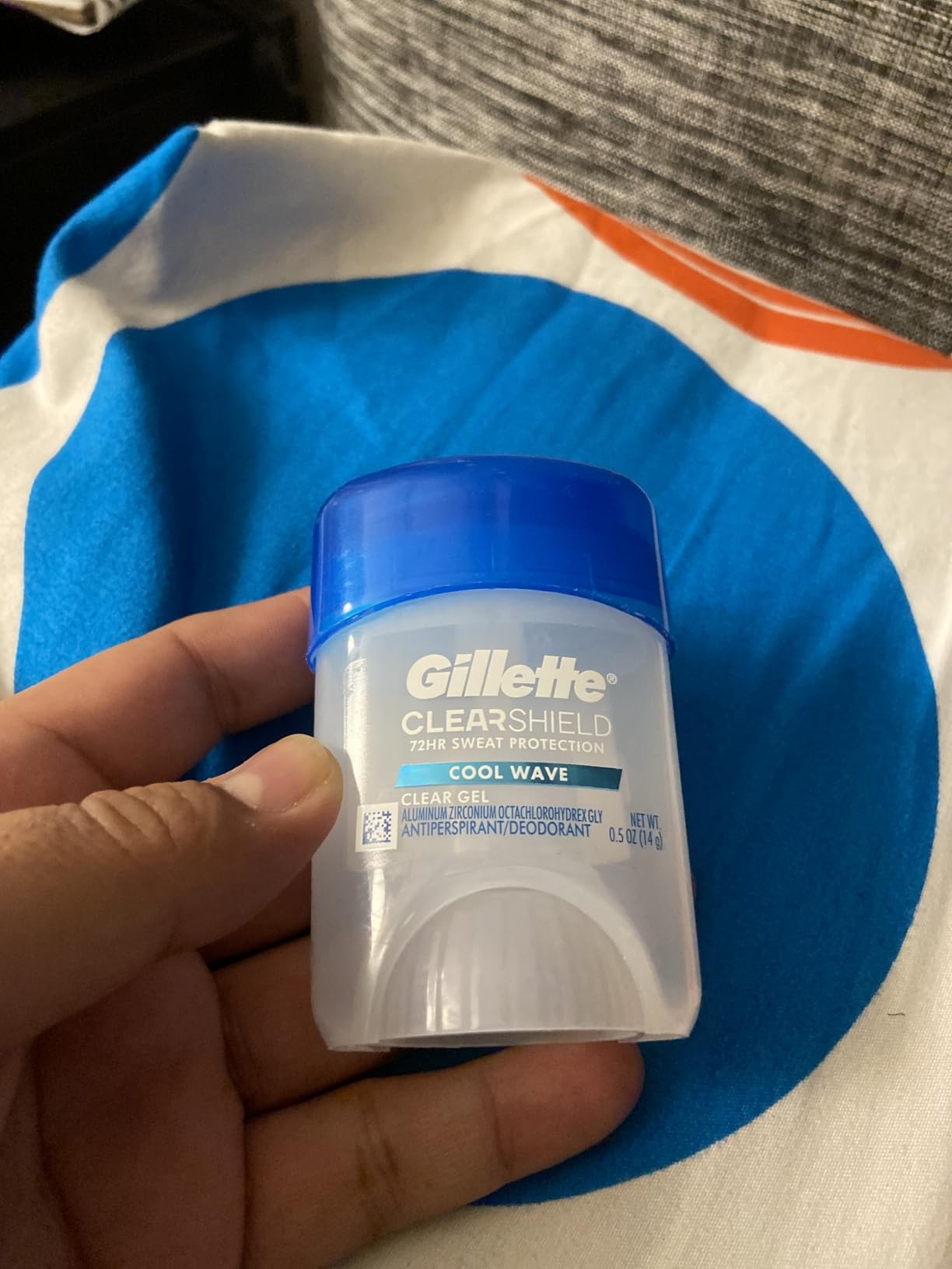 Gillette Antiperspirant and Deodorant for Men, 72hr Sweat & Odor Protection, Long Lasting Freshness, Anti-White Mark Technology, Clear Gel, Cool Wave Scent, 0.5 oz