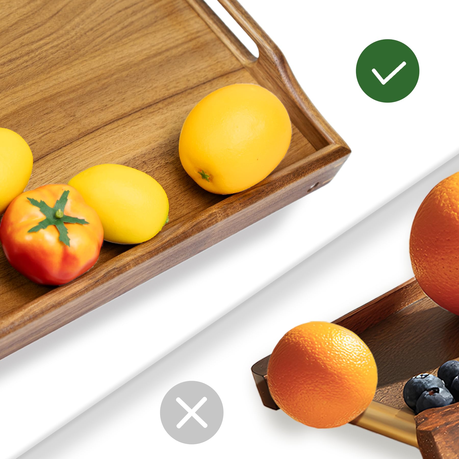 Utoplike Plateau de lit en Acacia pour Manger, Plateau de Petit déjeuner pour lit, Table de Service Pliable en Bois pour canapé