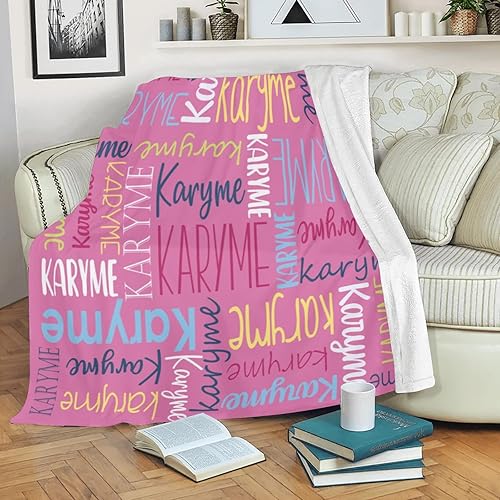Miniatura 4 de Mantas personalizadas con nombres, regalos para bebés, niñas y niños, manta personalizada de vellón suave y sherpa con nombre para niños y adultos,
