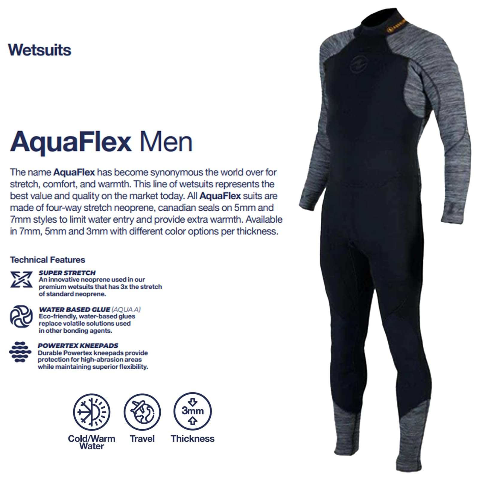 Amazon | Aqua Lung Aquaflex 3mm ウェットスーツ - メンズ - M