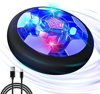 Hot Bee Boys Toy for Children, Air Power Football, Hover Football Indoor with LED Gifts from 3 4 5 6 7 8 Years Boys Girls Children's Toy 3-8 Years, Rechargeable Football Games Children