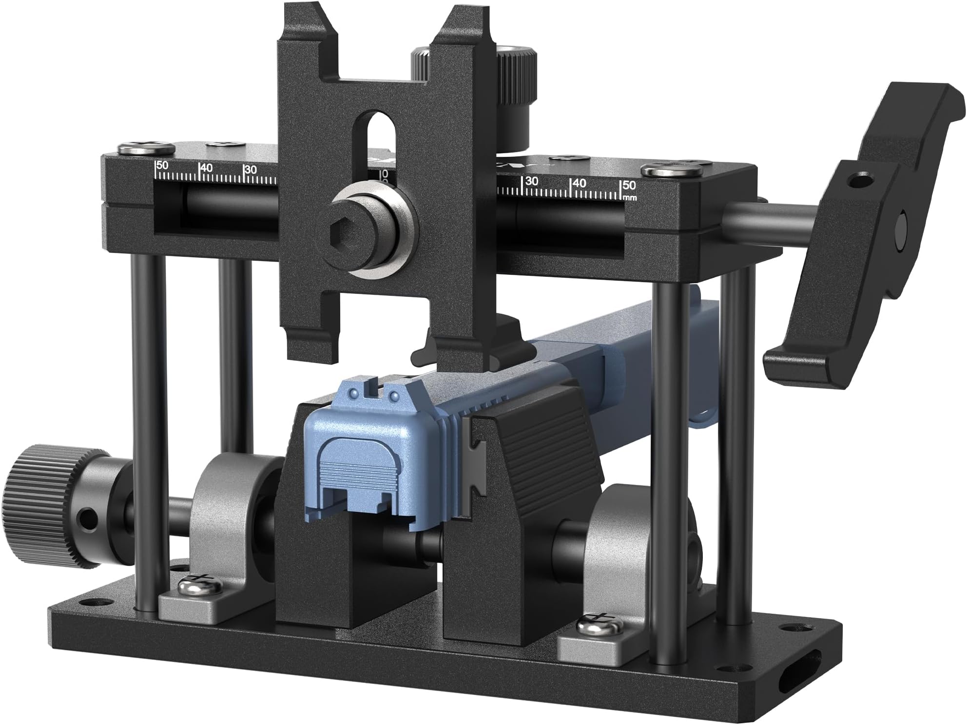 Pistol Sight Pusher for Handgun Gunsmithing, Universal Pistol Sight Adjustment Kit with 6 Reversible Prong Side Blocks, Crafted from High-Grade Aluminum