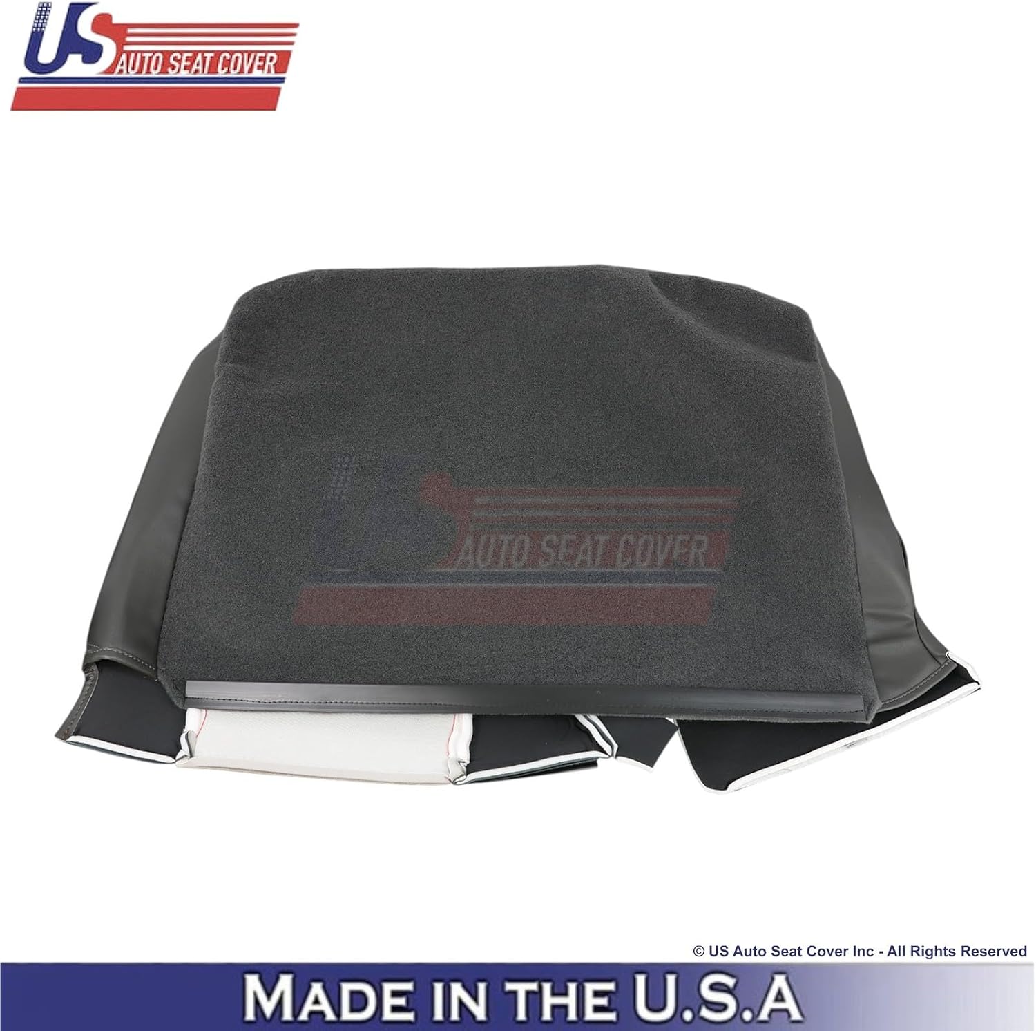 US Auto Seat Cover 1999-2000 fits Chevy Tahoe-Silverado Genuine Leather Rear Bench Covers 2Tone Gray