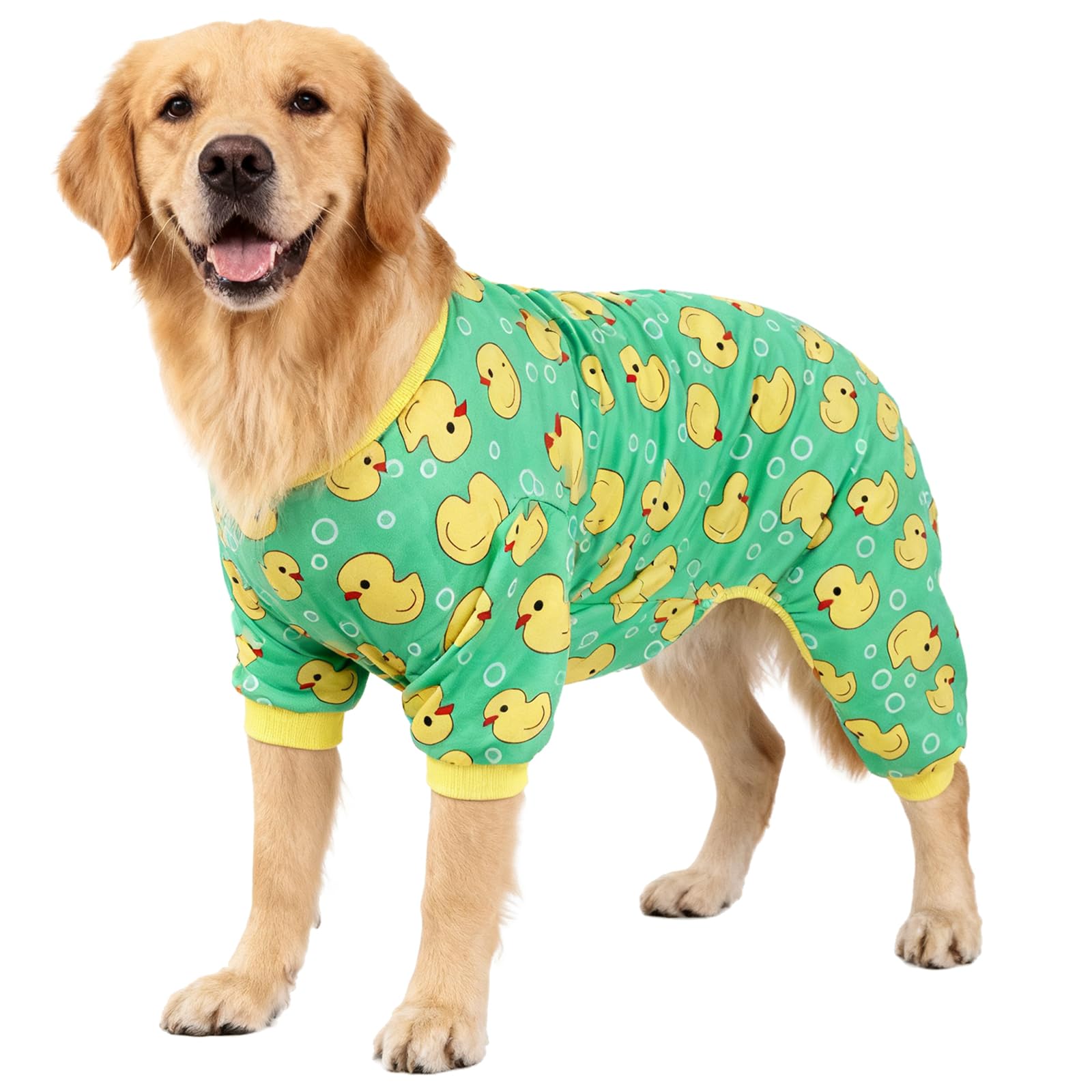 PacuM Dog Pyjamas Cute Dog Pjs Yellow Duck Pattern Pet Pajamas Onesie