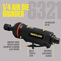 Vista 3 de BT 6321 - Amoladora neumática recta de 1/4 pulgadas - Amoladora neumática resistente de grado profesional con control de velocidad variable