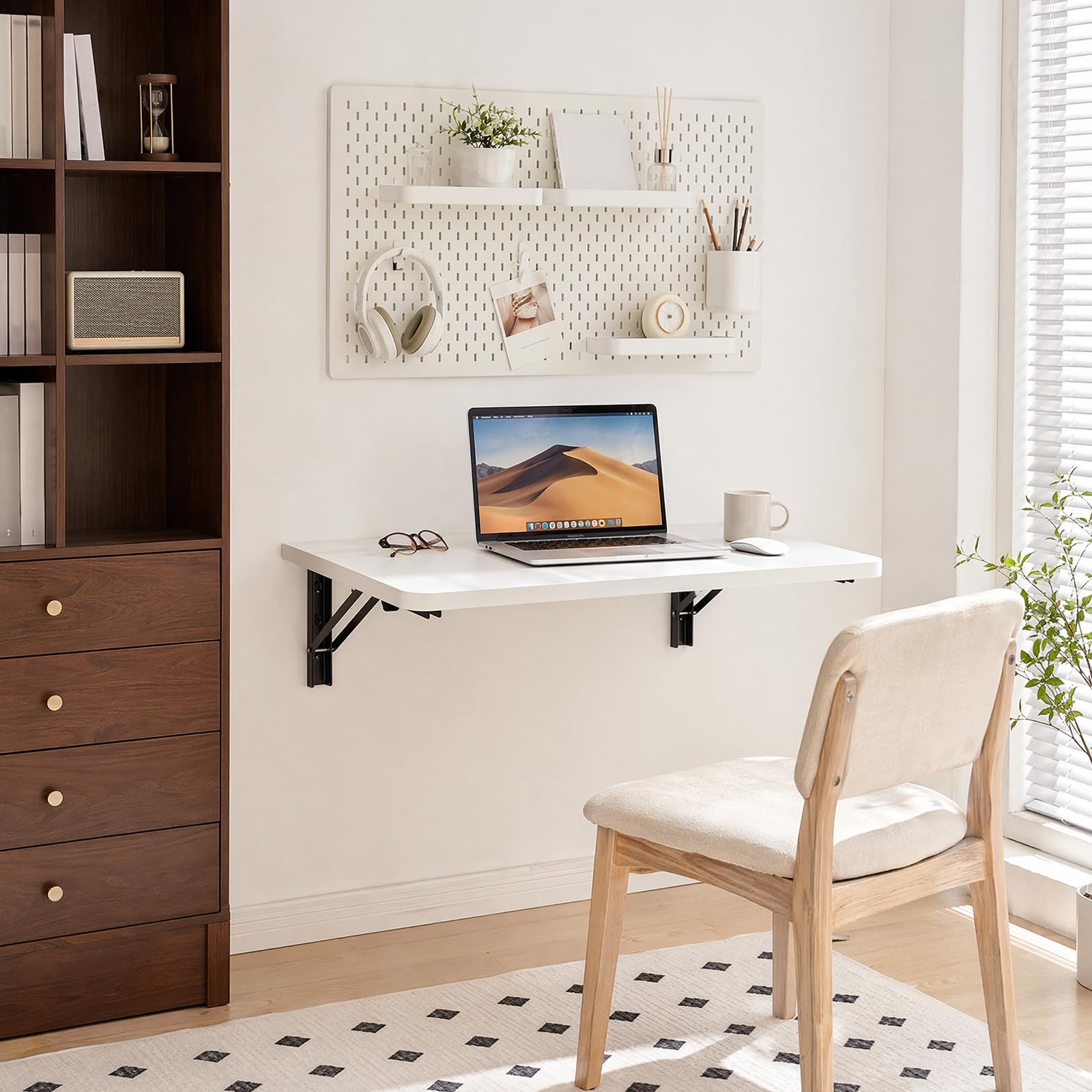 Table Murale Rabattable 60 x 40 cm Blanche, 40 kg