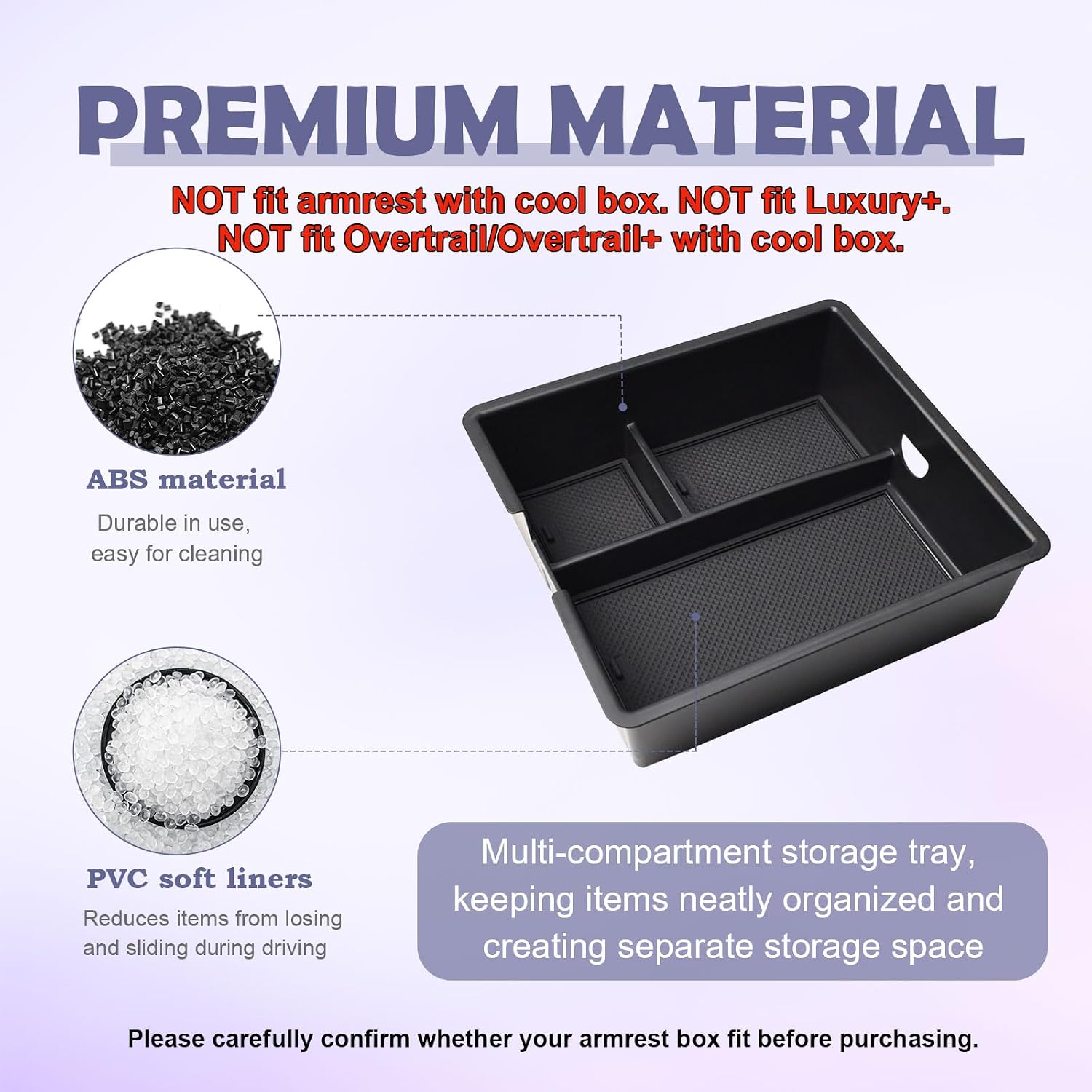 RUNROAD Center Console Organizer Tray Compatible with 2024 2025 2026 Lexus GX 550 Accessories, Insert Armrest Storage Box For GX550 Glove Dividers Cup Holder Gear Cover (NOT Fit with Cool Box)