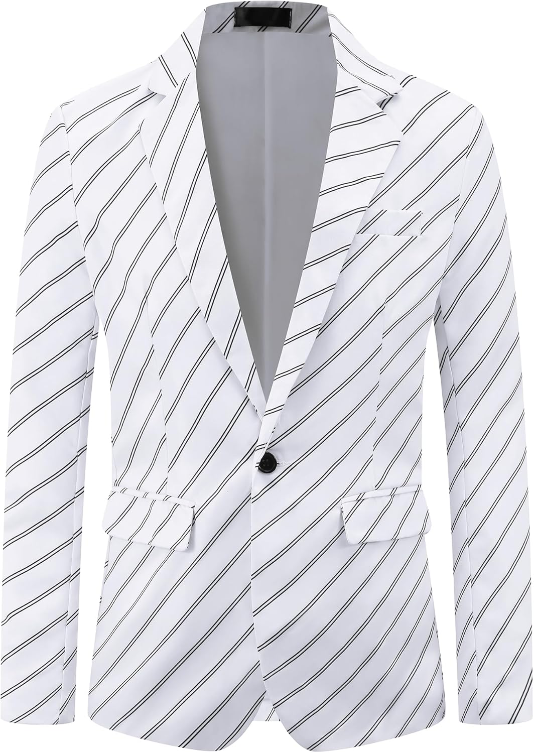 Lars Amadeus Stripe Blazer for Men’s Notch Lapel Business Suit Jacket Stripes Sports Coat
