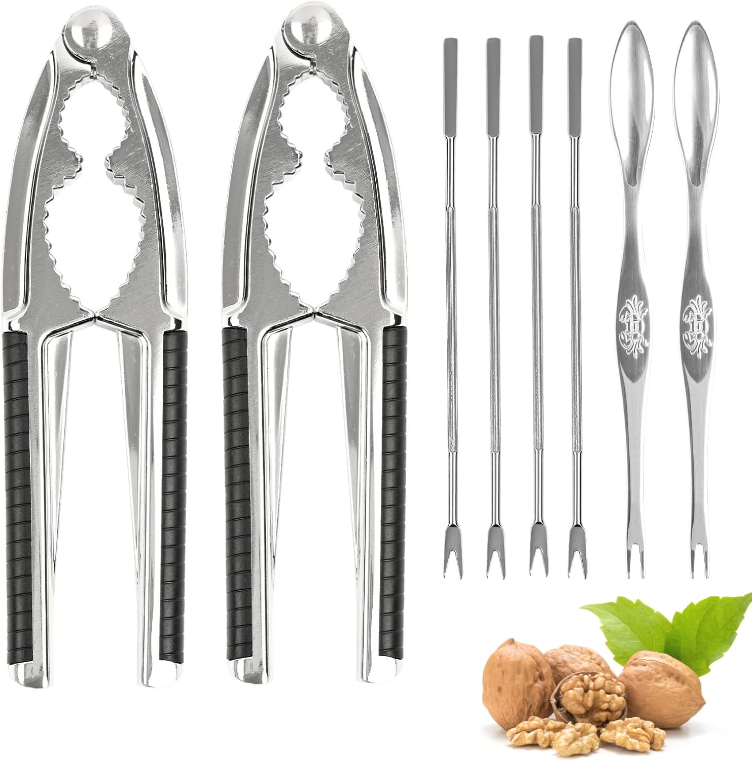 2 Pieces Nut Crackers Walnut Cracker Heavy Duty Shell