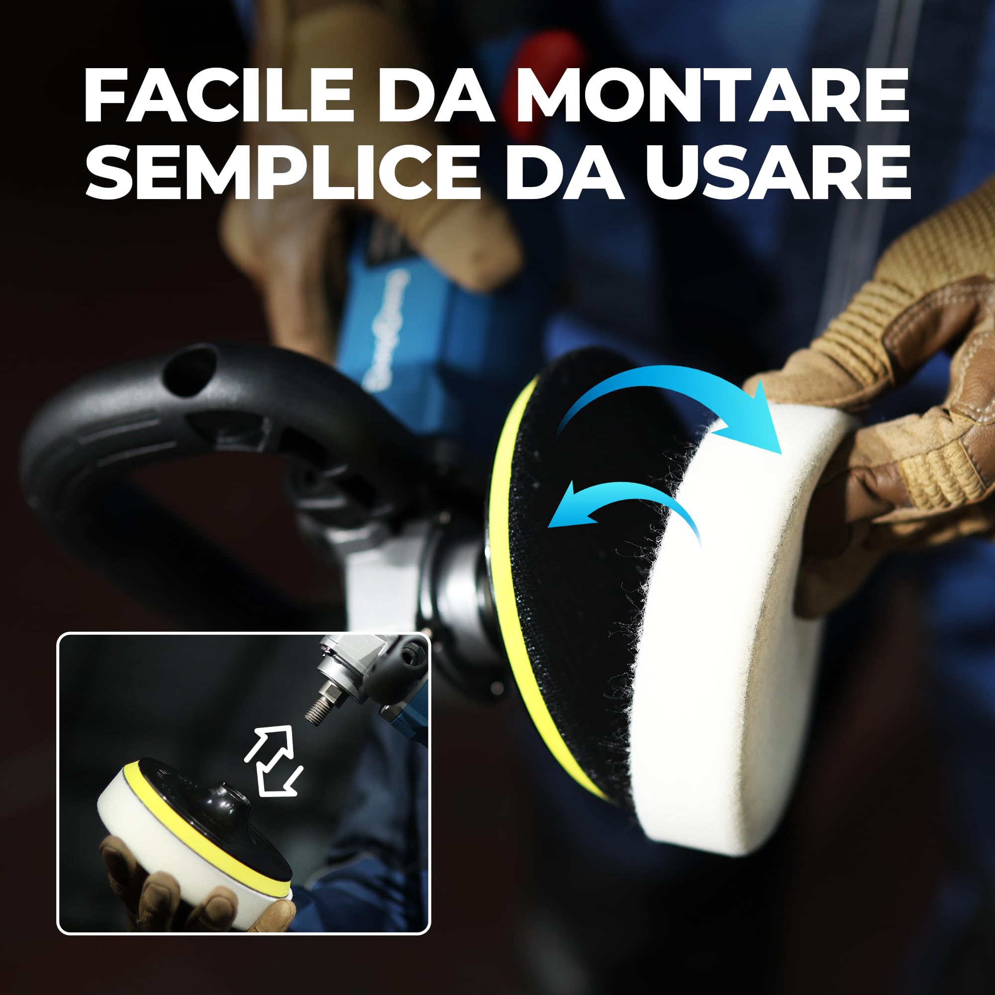 Dong Cheng Lucidatrice Senza Spazzole 150mm con Batteria 4,0 Ah, Impugnatura a D, Avvio Graduale, Stabilizzazione Elettronica della Velocità, Caricabatterie – Ideale per Auto, Barca, Mobili