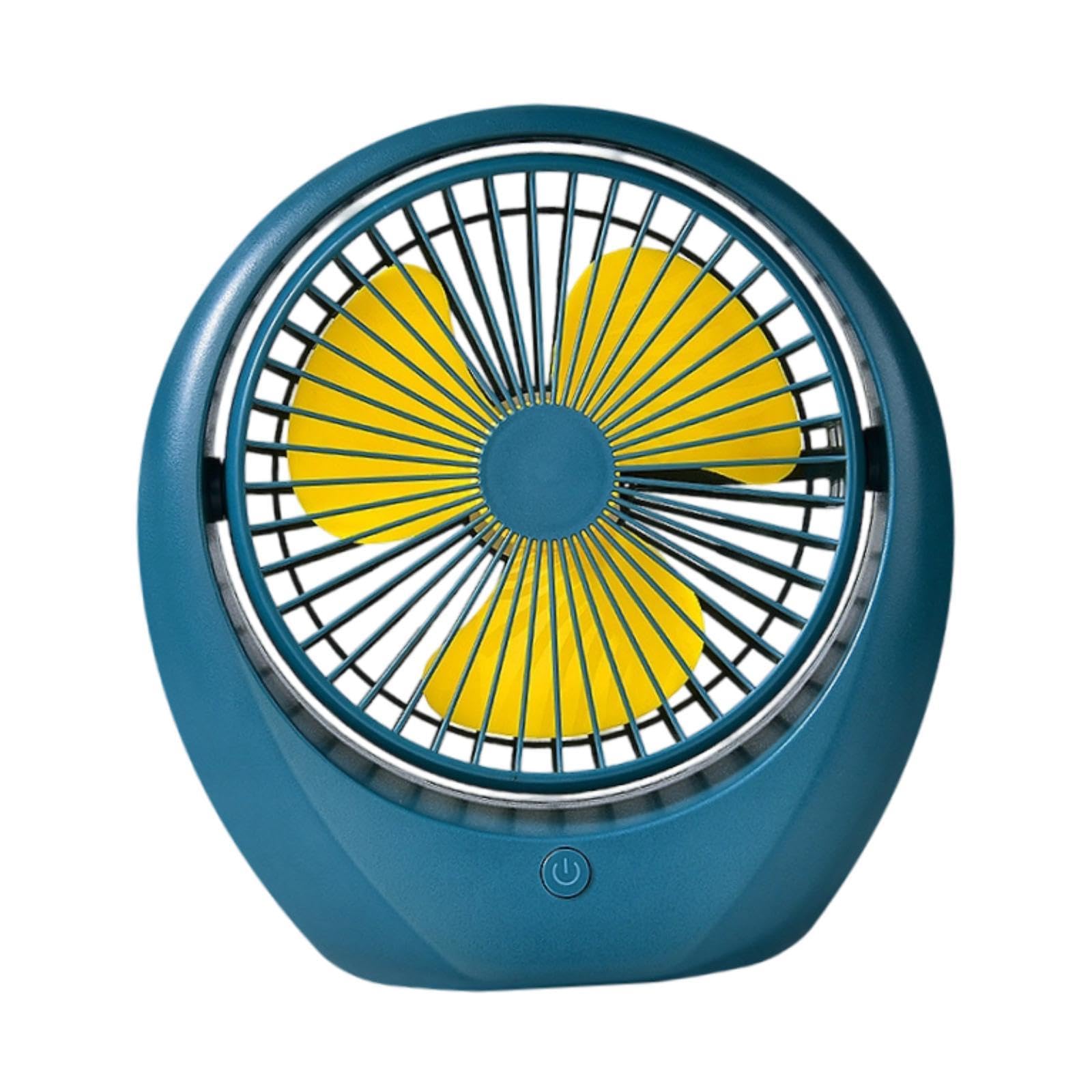Ventilador de Mesa para Escritorio Ventilador Portátil Pp Recargable Usb Ventilador de Circulación de Aire Y Ventilador Personal Silencioso para, Azul Amarillo, Individual