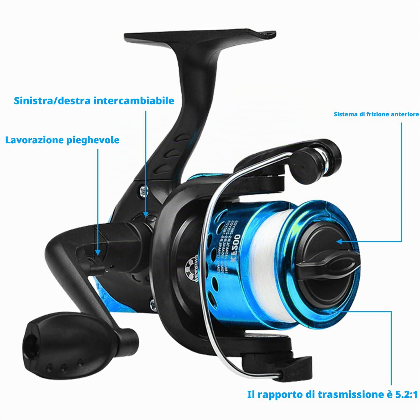 Set da pesca per bambini, 1,5 m, con mulinello da pesca ed esca, canna da pesca telescopica in fibra di carbonio e mulinello da pesca, accessori da pesca per bambini dai 3 ai 10 anni, set completo
