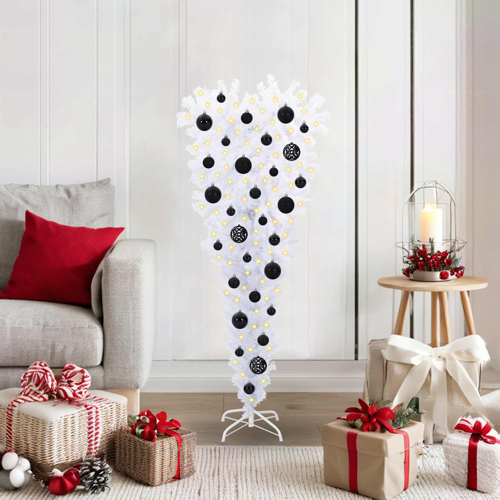 Albero di Natale Bianco 120 cm PVC e Acciaio