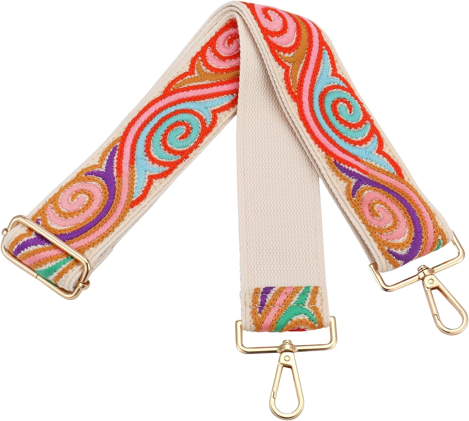 Crochet Flower Purse Strap,Knit Wide Replacement Crossbody for Shoulder Strap Bag Adjustable 2inch Guitar Strap - Image 2