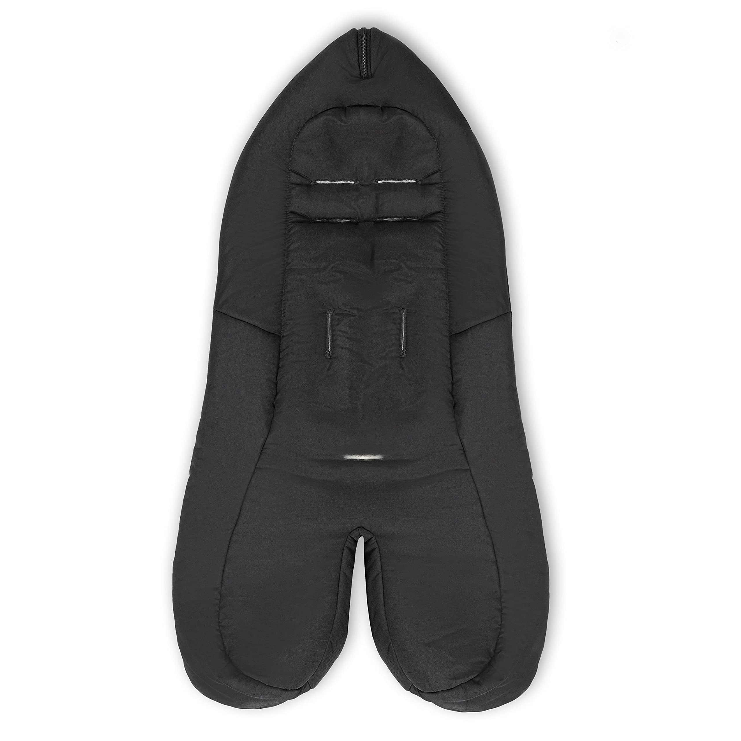WERNER CHRIST BABY, Lammfell-Fußsack WARTH – warmer Kinderwagen-Fußsack aus medizinischem Fell für den Winter, für Buggys mit getrennten Beinen oder fixen Mittelsteg, ab. 6-36 Monate, in farbe schwarz