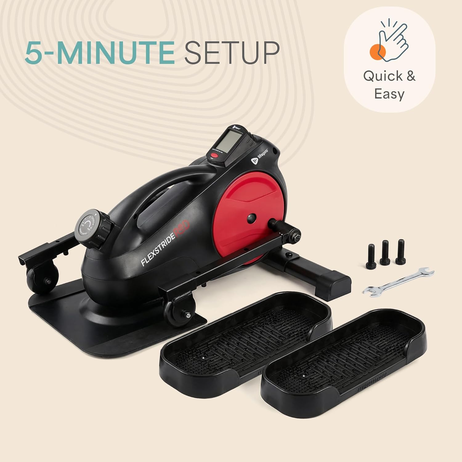 Lifepro Portable Under Desk Elliptical Exercise Machine - Motorized Pedal Exerciser for Home Workouts, Muscle Toning, Energy Boost - Mini Foot & Leg Exerciser with Fitness App