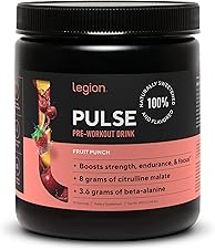 [50% off] LEGION Pulse Pre Workout Supplement - All Natural Nitric Oxide Preworkout Drink to Boost Energy, Creatine Free, Naturally Sweetened, Beta Alanine, Citrulline, Alpha GPC (Fruit Punch)