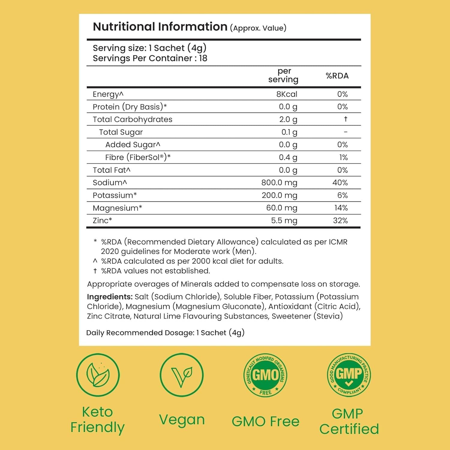 Supply6 Salts | Electrolyte Mix | Zero Added Sugar | Sodium, Potassium, Magnesium, Zinc & Fiber | Keto Friendly, Vegan Friendly, No Preservatives (18 Servings, Lemon Lime with Shaker) — Amazon image 6