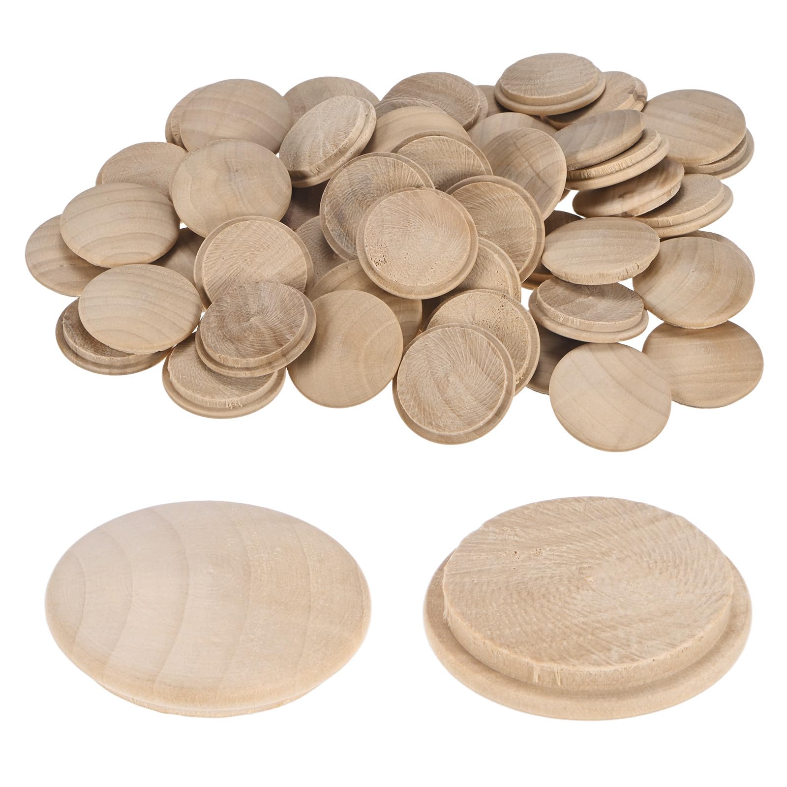 M METERXITY 50-Pack Wood Plugs for Screw Holes 35 x 30mm Beech Button Wood Top Plugs for Furniture/Stair/Chair/Craft