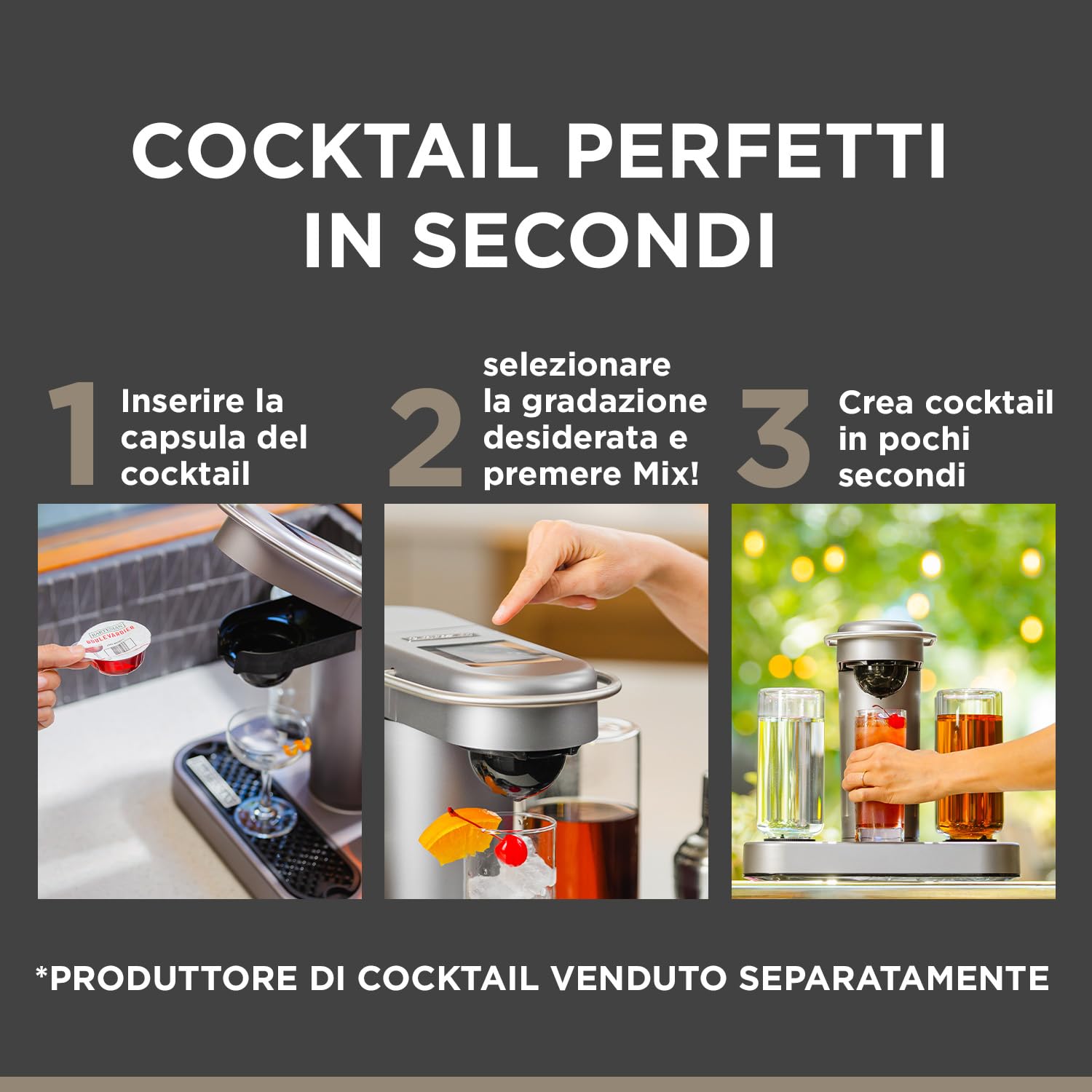 Bartesian Mix per Espresso Martini - Capsule per Cocktail a Base di Vodka - Set di 8 Capsule Analcoliche - Ingredienti per Preparazione Cocktail