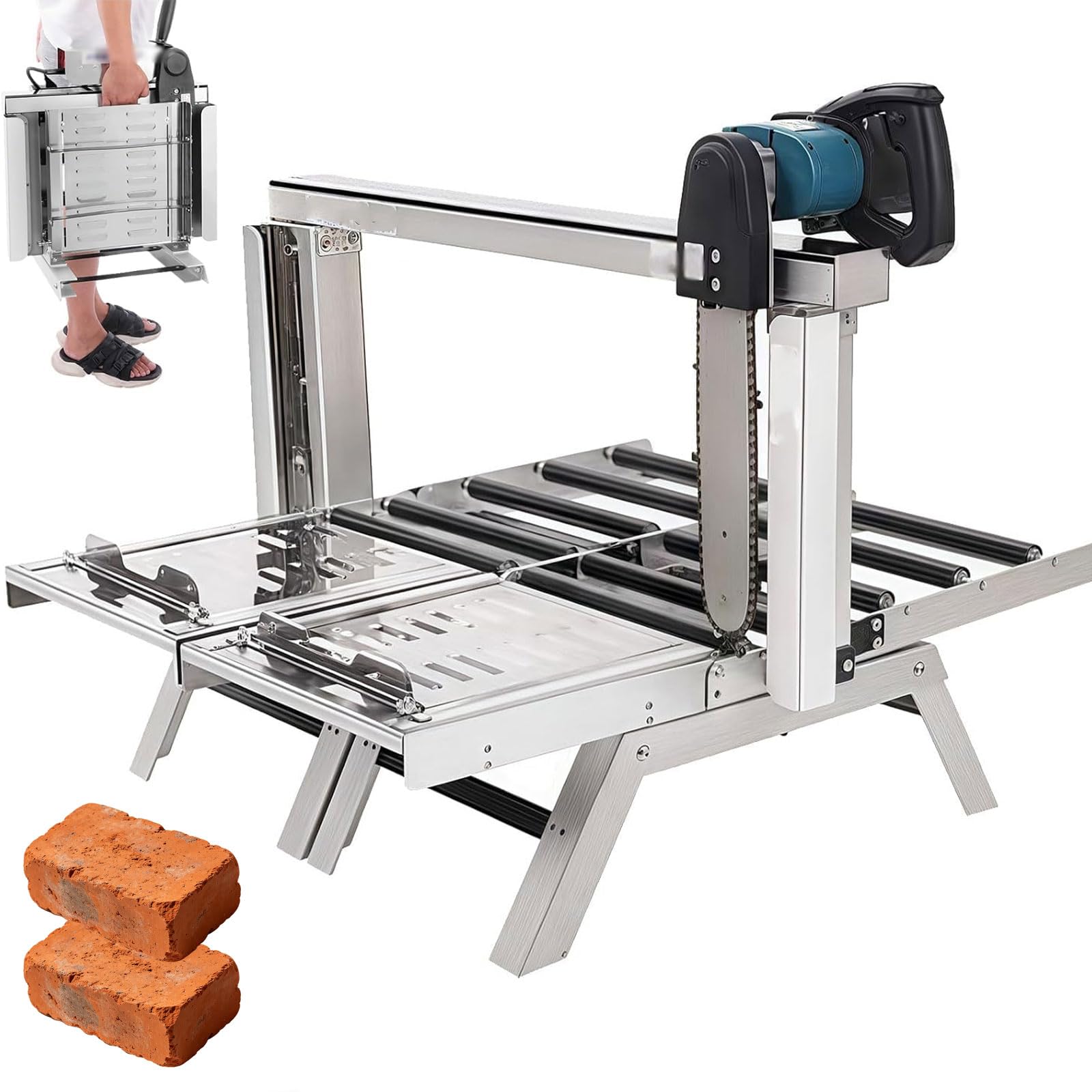 Máquina de corte de bloques de hormigón plegable portátil, herramienta de corte y prensado eficiente con hoja de acero de tungsteno, para uso en obras de construcción