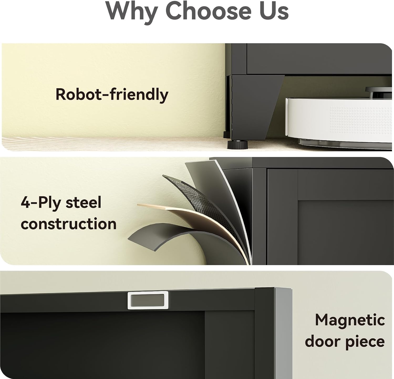 Diagram showing all parts included with the cabinet