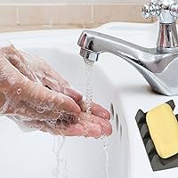 Vista 6 de Jabonera autodrenante, jabonera de silicona, para ducha, cascada, barra de jabón para baño, fregadero, bañera, cocina, mantiene la esponja de jabón