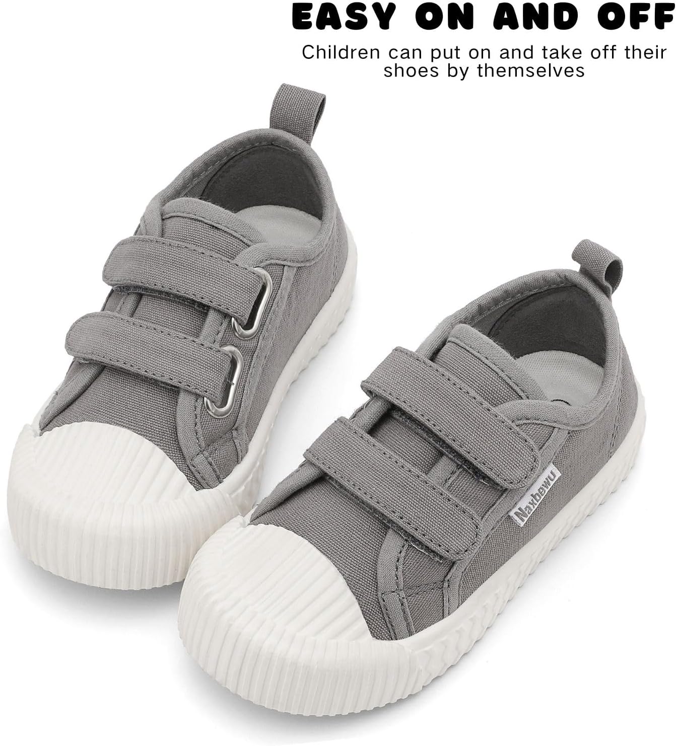 Toddler Boys & Girls Sneaker Adjustable Slip On Canvas Hook and Loops Walking Shoes,Size 5-12 - Image 3