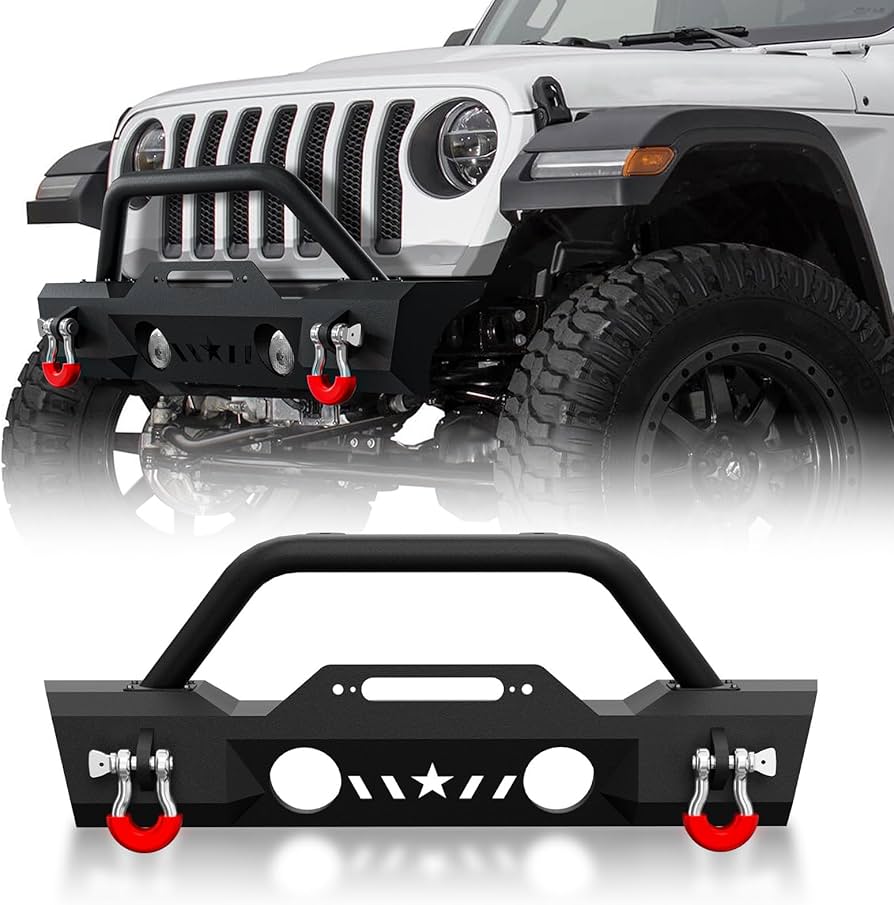 Amazon | OBNAUX フロントバンパー 2007-2024 Wrangler JK JKU JL JLU