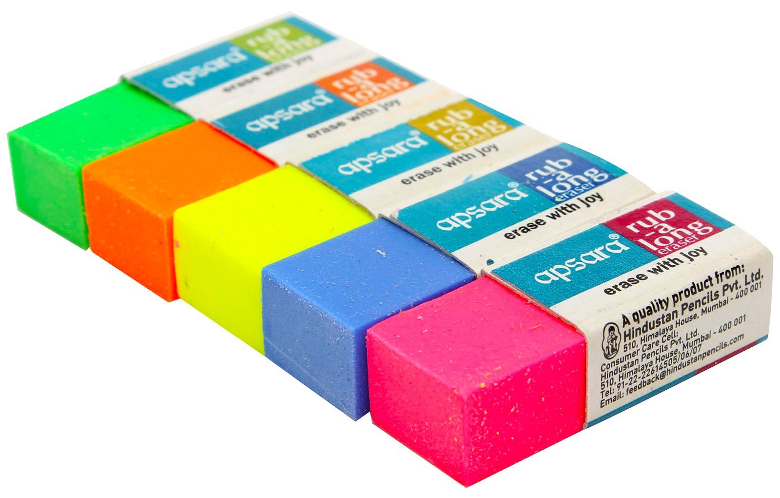 Apsara Rub-a-Long Erasers Pack Of 40 Multicolor
