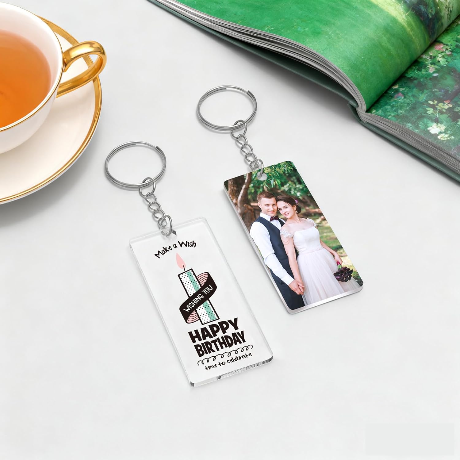 20 Custom Acrylic Keychains, Full-Color Printing with Photos, Texts & Logos, Personalized Gifts for Family & Business - Image 2