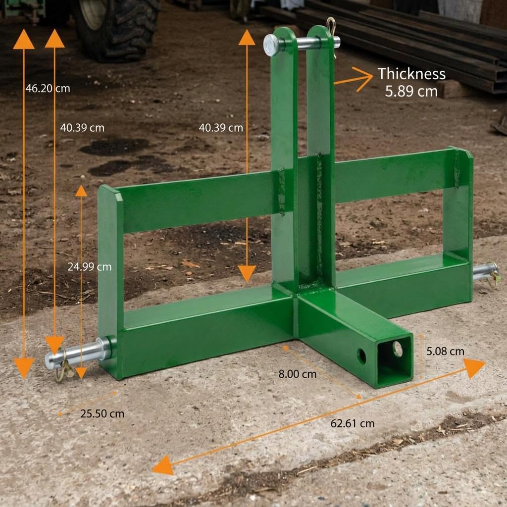 Zstar Attelage De Remorque 3 Points avec Récepteur 5cm pour Tracteur Cat 1