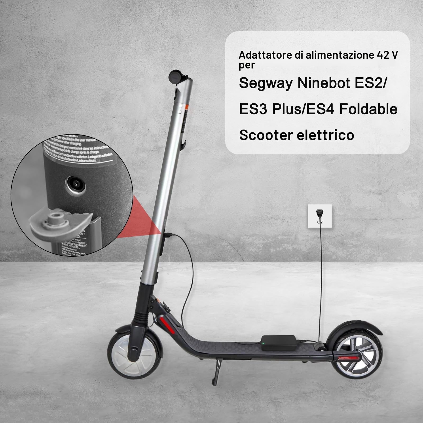 71W 42V Caricatore Alimentatore per Segway Ninebot KickScooter ES2/ES3 Plus/ES4 D18 D28 D38 D40 E22 E25 E45D F20 F30 F40 F25 ES1 ES2 ES3 ES4 Ninebot KickScooter F2 Pro Caricatore,Non 53,6V/54,6V