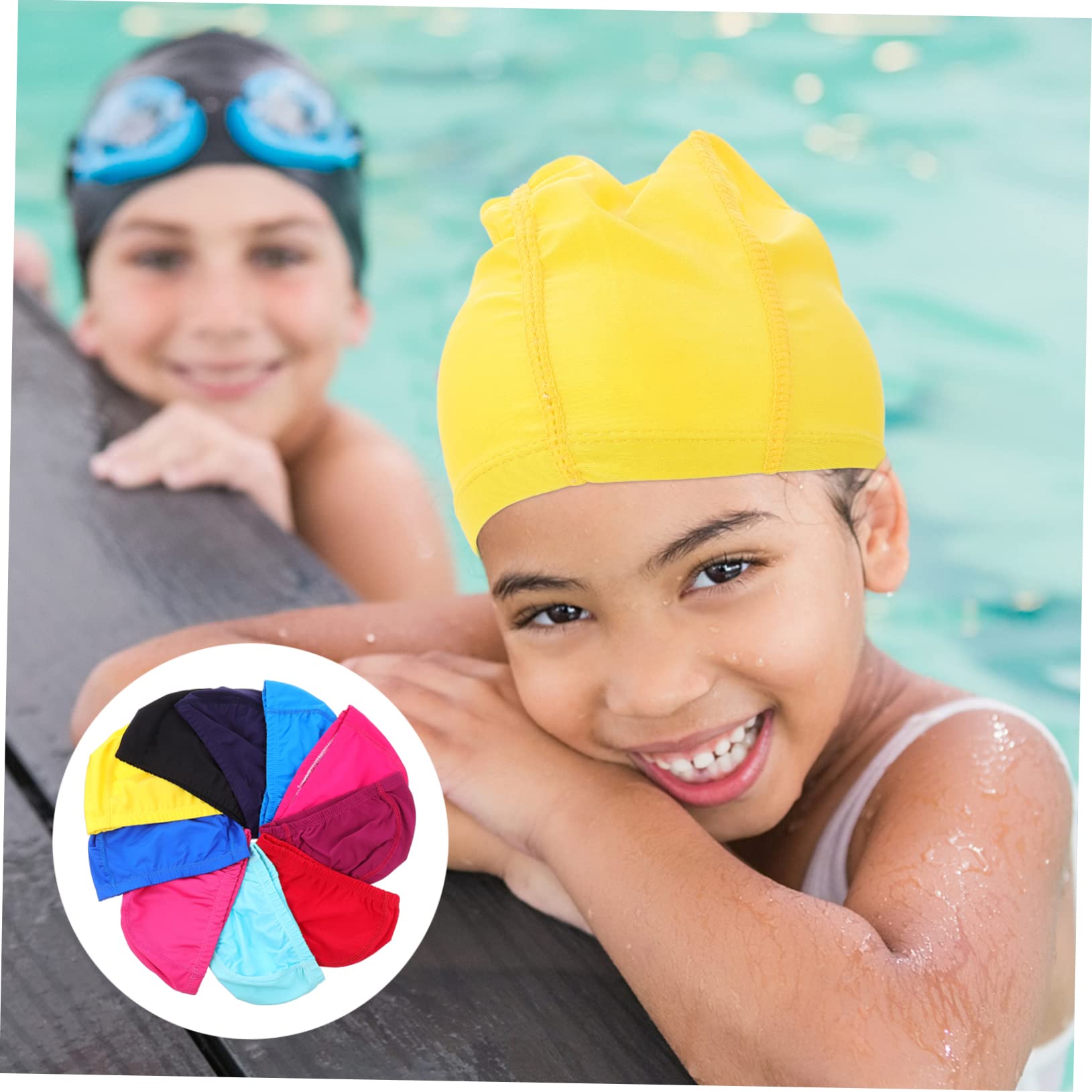 VANZACK Bonnet De Bain Uni Chapeau De Natation Hommes Protecteur De Cheveux De Natation Maillot De Bain Bonnets De Bain Adultes Bonnets De Bain Unisexes Natation Élastique Nylon