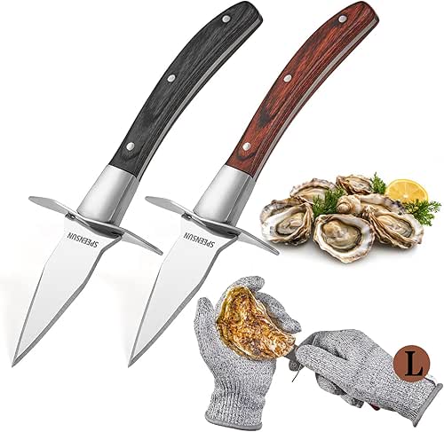 Oyster Shucking Knife,Oyster Shucker,2 Set Sturdy Sharpness Oyster Knife With