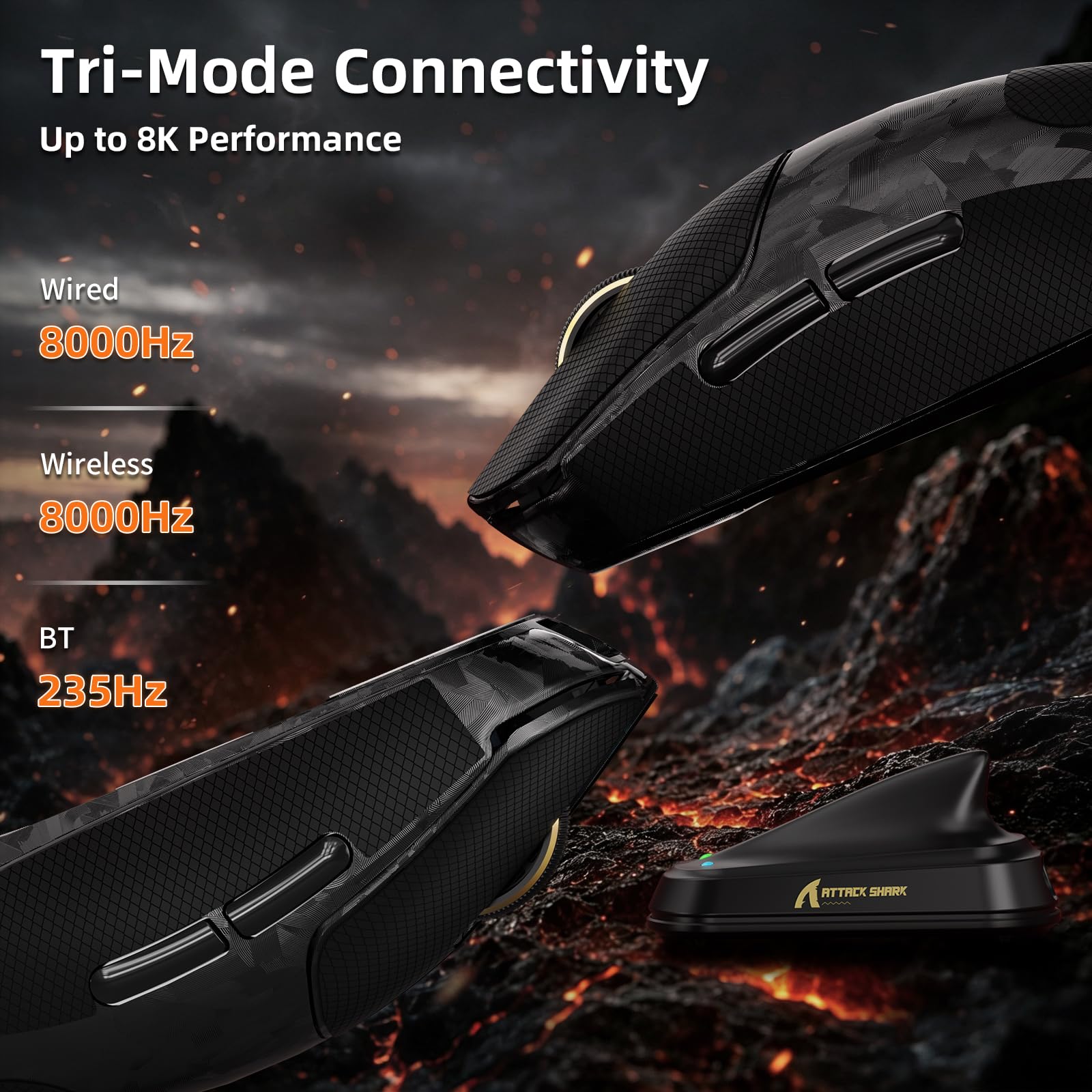 Amazon | ATTACK SHARK RS3ウルトラカーボンファイバー軽量ゲーミング