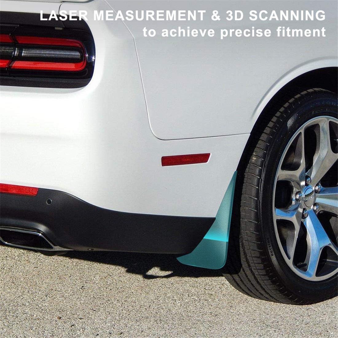 KIWI MASTER Mud Guards Splash Flaps Compatible for 2015-2023 Dodge Challenger Front & Rear Mud Flaps Fender Flaps Heavy Duty Molded 82214141 82214142